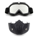 Óculos Máscara Moto Lente Espelhada De Capacete Aberto Bike