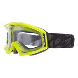 Óculos Motocross Adulto Pro Tork Blast Armação Fluor - Preto Lente Branco