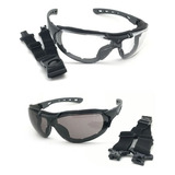 Oculos Proteção Ciclista Tatico Militar Airsoft Antirrisco Armação Armação Preto Lente Cinza-escuro
