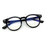 Óculos Redondo Filtro Luz Azul Infantil Fléxivel Resistente Cor Preto Brilhoso Tamanho Armação Redonda Premium