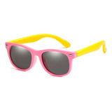 Óculos Sol Infantil Proteção Uva Uvb Flexível Polarizado Pro Cor Rosa/amarelo