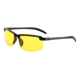 Óculos Visão Noturna Direção Ciclismo Sport Lentes Amarelas Armação Preto Lente Amarelo A832
