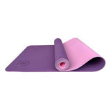 Om Joy Tapete Yoga Mat Tpe Esteira Pilates Exercícios Reciclável Sustentável 183x61cm 6mm Roxo E Rosa