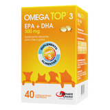 Omega Top 3 C/ 40 Cáp. Moles Saborosas 500mg P/ Cães E Gatos