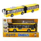 Ônibus Minhocão Big Sanfona Fricção Amarelo Dm Toys