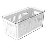 Organizador De Geladeira Com Escorredor Tampa 5l Clear Fresh