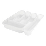 Organizador Gaveta Porta Talher 5 Divisor Divisória Talheres Cor Branco