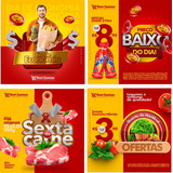 Pack 280 Artes Editáveis Supermercado Encarte Flyers Em Psd