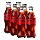 Pack 6un Refrigerante Coca Cola Vidro 250ml Zero Açúcar