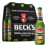 Pack Cerveja Alemã Becks Garrafa 330ml Com 6 Unidades