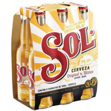 Pack Cerveja Mexicana Sol Garrafa 330ml Com 6 Unidades