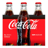 Pack Refrigerante Coca-cola Garrafa Zero 6 Unidades 250ml