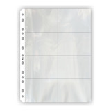 Pacote 10 Folhas Photocards 8 Bolsos Plástico Polipropileno