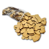 Pacote 50 Aplique - Coração - 3x3 - Laser - Mdf - Madeira