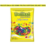 Pacote Bala De Goma Jujuba Frutas Sortidas Deliket 500g