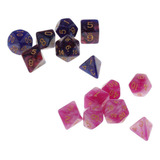 Pacote Com 14 Dados Poliédricos Para Jogos De Tabuleiro Rpg