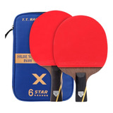 Pacote De 2 Raquetes De Ping Pong Huieson X6 6 Estrellas Vermelha Clássica