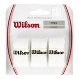 Pacote X3 Wilson Pro Overgrip Perfurated Cubregrip Tennis Padel, Cor Branca