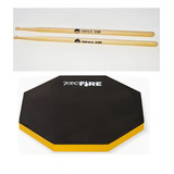 Pad Estudo Bateria Praticável Spanking Profire 150 Baquetas Cor Preto/amarelo