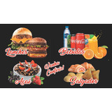 Painel Adesivo Decoração Fast Food Lanchonete Trailer Porção