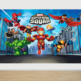 Painel De Festa Infantil Marvel Super Hero Squad 1,30x1,00