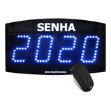 Painel De Senha Atendimento Sequencial Com Controle - Azul