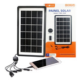 Painel Energia Solar Placa Carregador Portátil Usb Celular Cor Preto