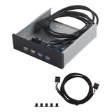 Painel Frontal Da Unidade De Disquete De 2 Portas Usb3.0 + U