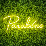 Painel Neon Led Parabens Escrita Aniversario Decoração Cor Branco Quente 110v/220v
