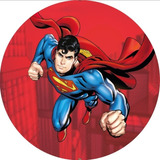 Painel Redondo Sublimado Tecido 1,5x1,5 Super Man Licenciado