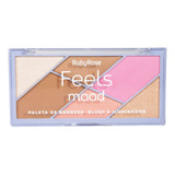Paleta De Bronzer, Blush E Iluminador Feels Mood Ruby Rose