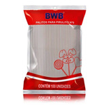Palito Para Pirulito Pequeno Cristal Com 100 Unidades Bwb