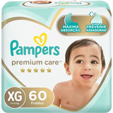  Pampers Premium Care 60 Unidades Xg Fralda Jumbo