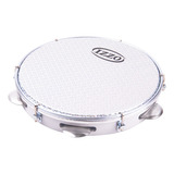 Pandeiro 10 Abs Branco Com Pele Metalizada Izzo