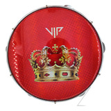 Pandeiro Vip 10 Pele Holografica Coroa Rainha Vermelha Cor Vermelho