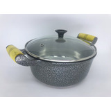 Panela Alumínio Batido Craqueada 22 24 26 28 30 Tampa Vidro