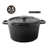 Panela Caçarola De Ferro Fundido 2,5l Sauté Brinox Cor Cinza