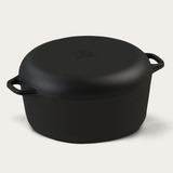 Panela De Ferro Fundido Multiuso 5.6l + Tampa Frigideira 2l
