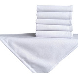 Pano De Prato Alvejado Kit Com 12 Artesanato Gourmet 68x50cm Cor Branco Liso