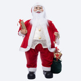 Papai Noel 80cm C/ Saco De Presente Decoração Enfeite Natal