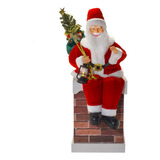 Papai Noel Musical Na Chaminé 81cm Espressione Christmas