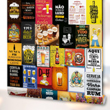 Papel De Parede Adesivo Lavável Beer Retrô Cerveja Frases 3m