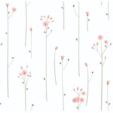 Papel De Parede Adesivo Romântico Flores Rosa E Branco 12m