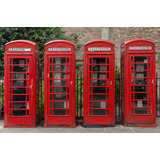 Papel De Parede Adesivo Vintage Londres Cabine Telefonica Hd