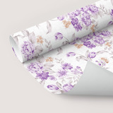 Papel De Parede Lavável De Sala Flor Roxa Tulipa Floral 1m