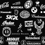 Papel De Parede Preto Adesivo Gourmet Marcas Bebidas Bar 3m