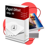 Papel Offset 180g Cartão 125 Folhas A4 Branco Sulfite Premium