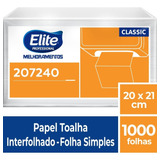 Papel Toalha Professional Classic Interfolhado Folha Simples 1000 Folhas Elite