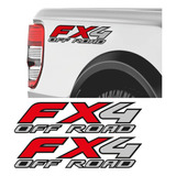 Par Adesivo Emblema Fx4 Off Road Ranger 4x4 Cor Padrão