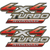 Par Adesivos 4x4 Turbo Intercooler Hilux 2009-2010-2011-2012